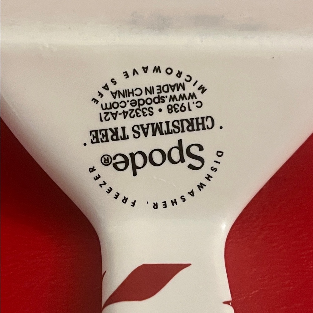 Spode Christmas Tree Red and White Server - Picture 2 of 3